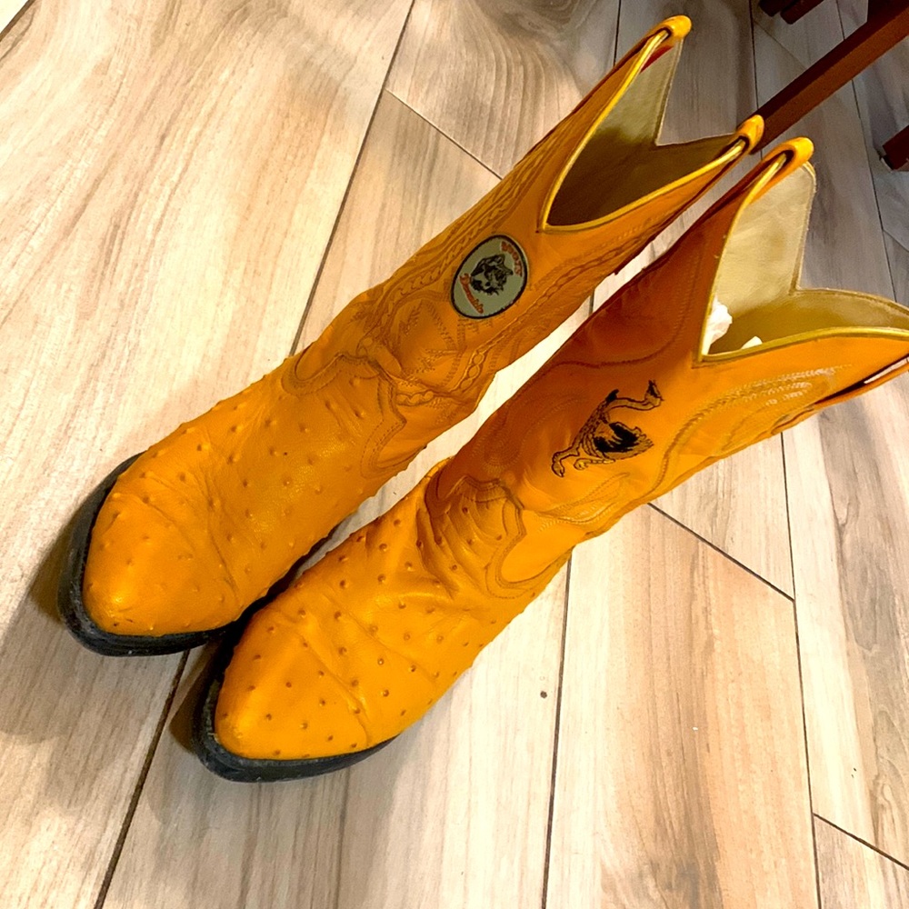 Men’s/women’s Donaldo ostrich skin cowboy/cowgirl boots in good condition.